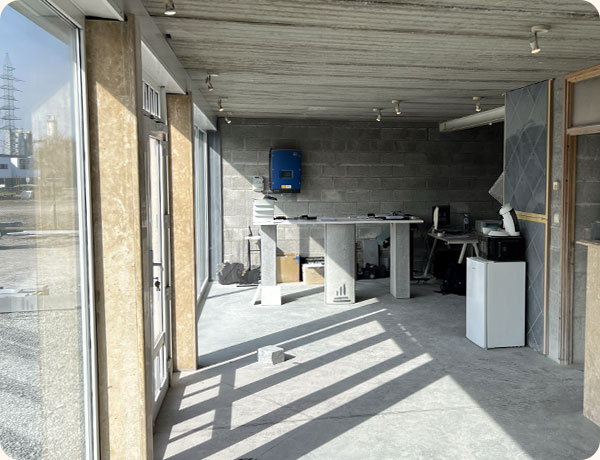magasin de l'atelier Pierres et Marbres à Herve en province de Liège